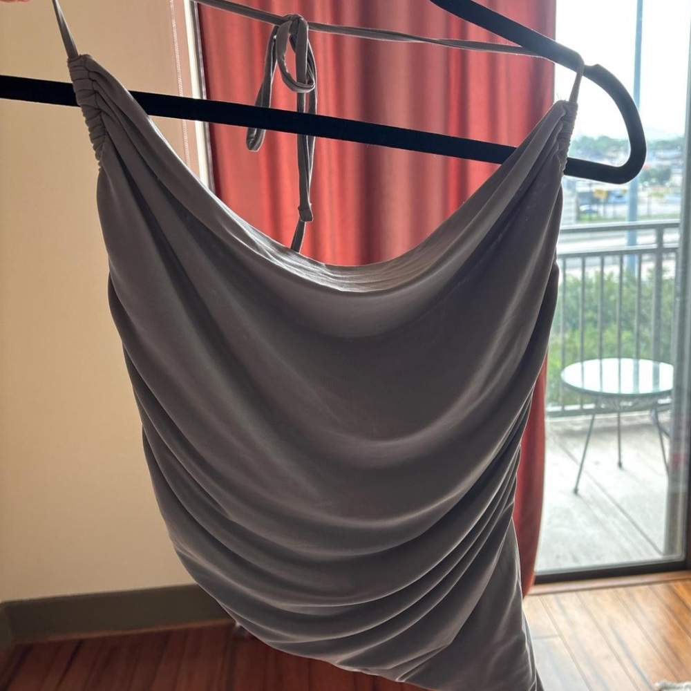 Gray Draped Top